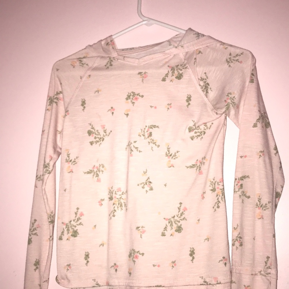 Long sleeve pink flower shirt